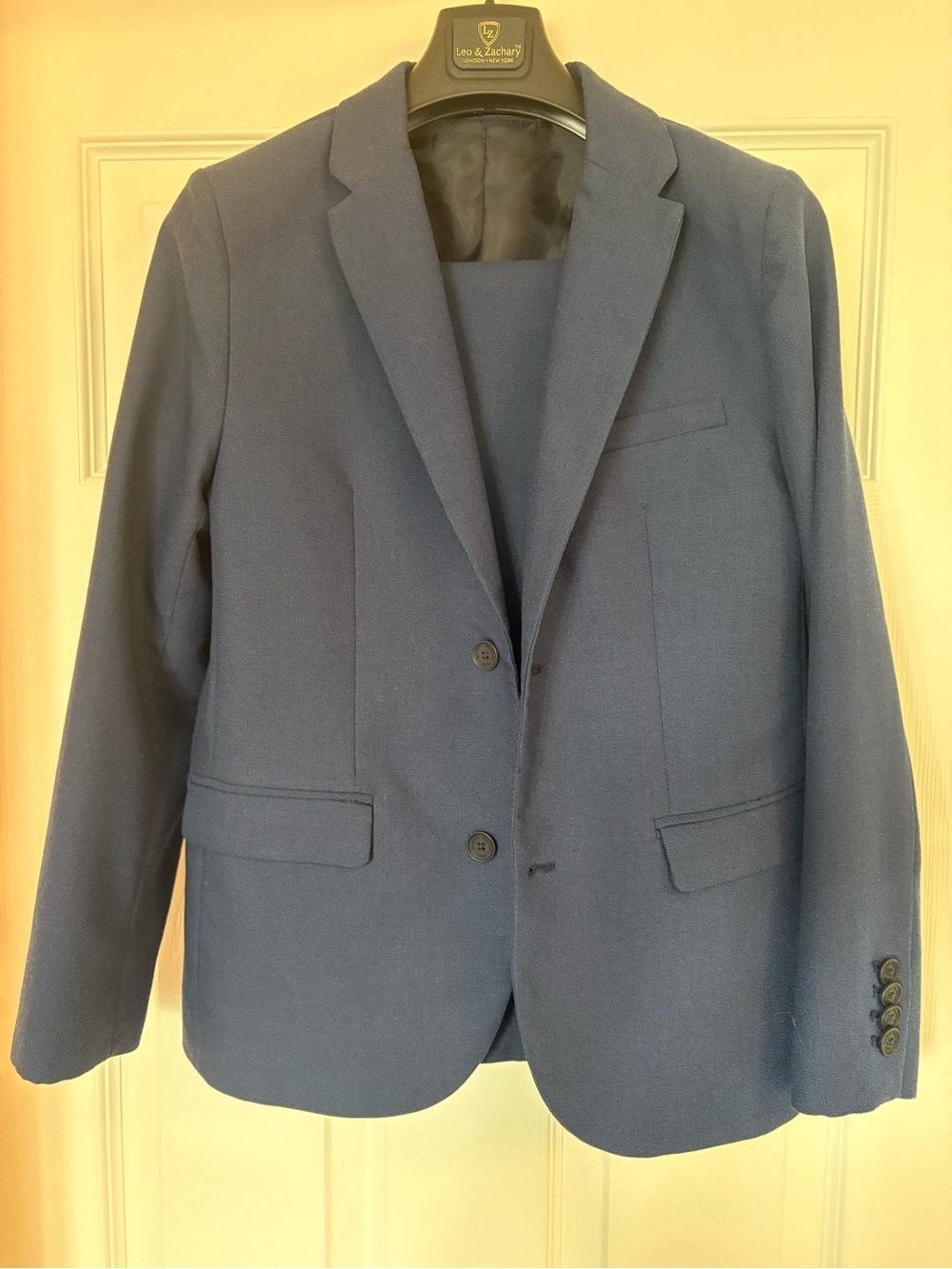 Boys Navy Blue Two-Button Tailored Blazer and pants